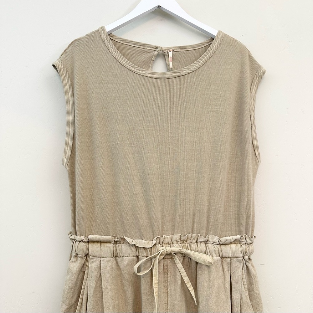 Free People Mixed Media One Piece Jumpsuit - Sand Jam - Picture 5 of 16